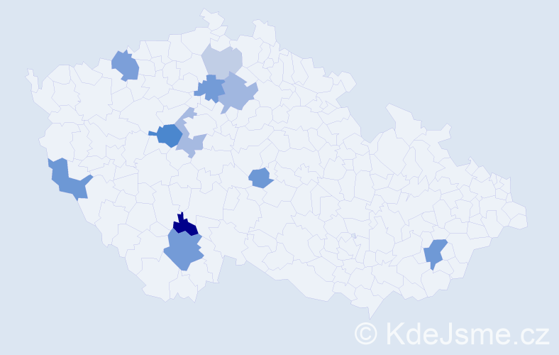 Příjmení: 'Kusbach', počet výskytů 28 v celé ČR