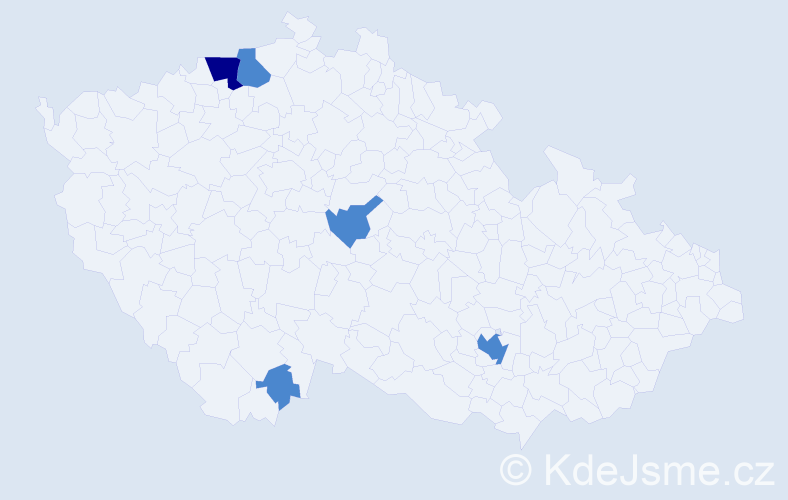 Příjmení: 'Kloos', počet výskytů 7 v celé ČR