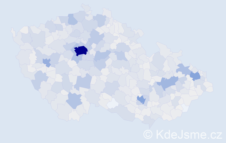 Příjmení: 'Králová', počet výskytů 10417 v celé ČR