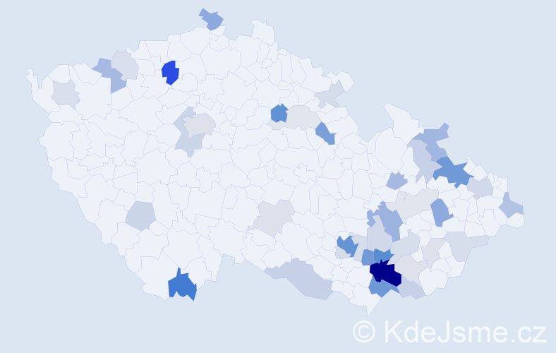 Příjmení: 'Němčanská', počet výskytů 119 v celé ČR