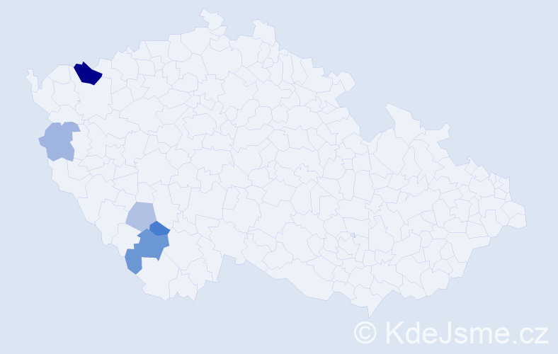 Příjmení: 'Zádamská', počet výskytů 10 v celé ČR
