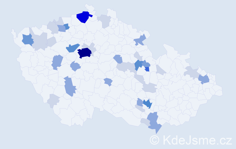 Příjmení: 'Cibulová', počet výskytů 105 v celé ČR