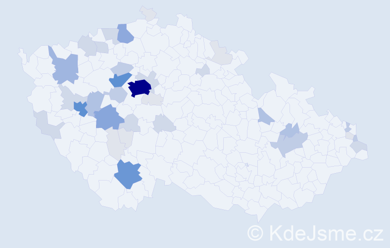 Příjmení: 'Vavroch', počet výskytů 139 v celé ČR