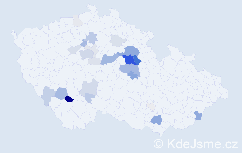 Příjmení: 'Kubynets', počet výskytů 98 v celé ČR