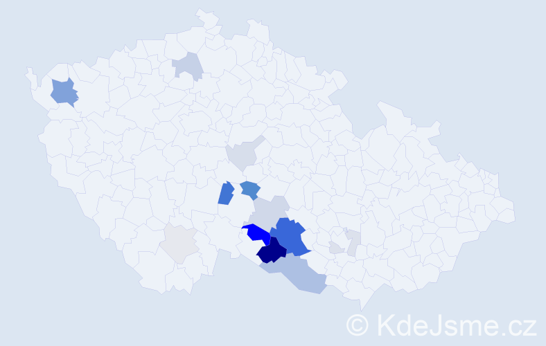 Příjmení: 'Vobůrka', počet výskytů 51 v celé ČR