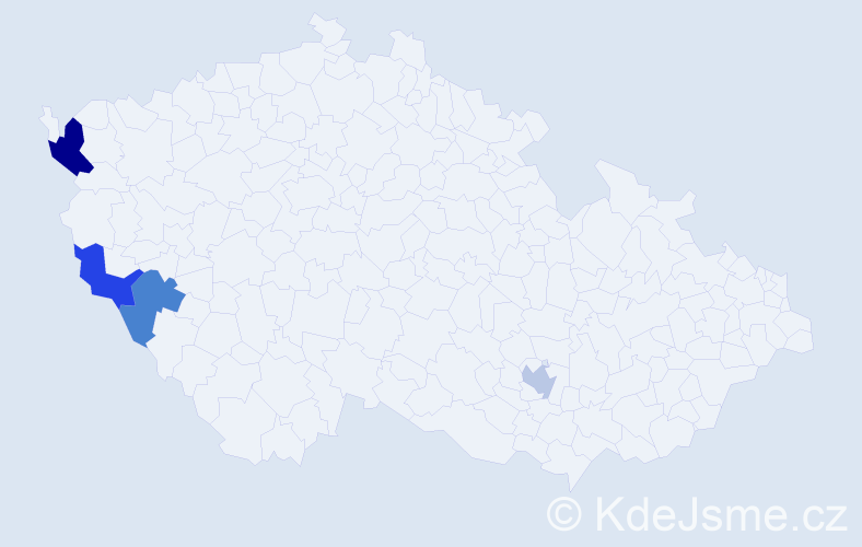 Příjmení: 'Dang Thuy', počet výskytů 5 v celé ČR