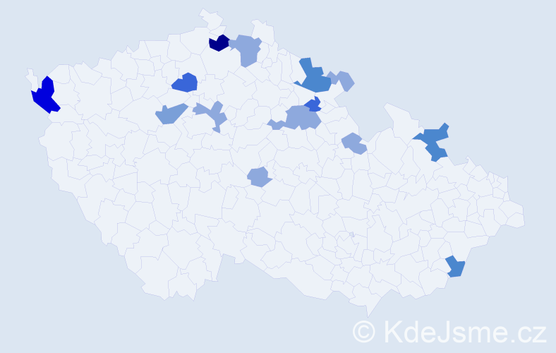 Příjmení: 'Barcík', počet výskytů 38 v celé ČR