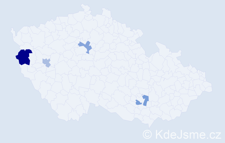 Příjmení: 'Tekin', počet výskytů 5 v celé ČR