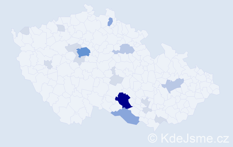 Příjmení: 'Petz', počet výskytů 46 v celé ČR