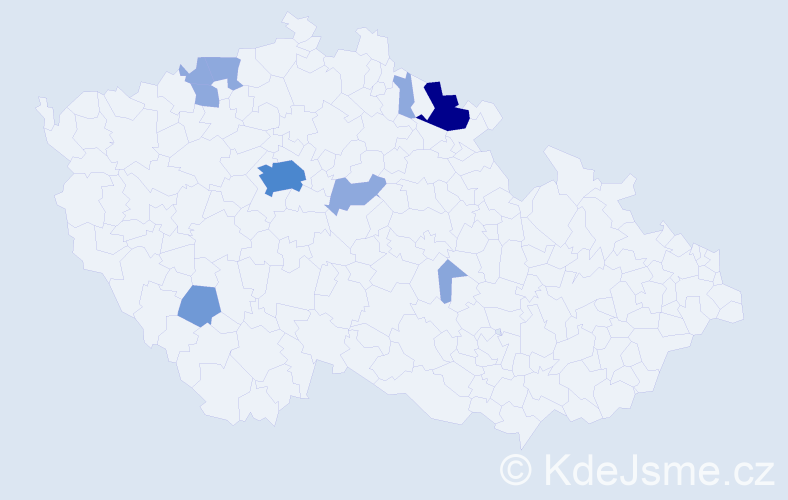 Příjmení: 'Kamitzová', počet výskytů 23 v celé ČR