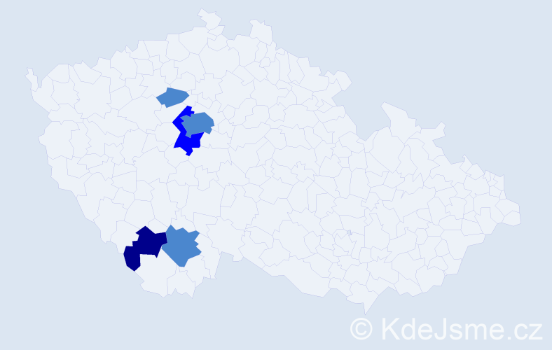 Příjmení: 'Kaňovová', počet výskytů 8 v celé ČR