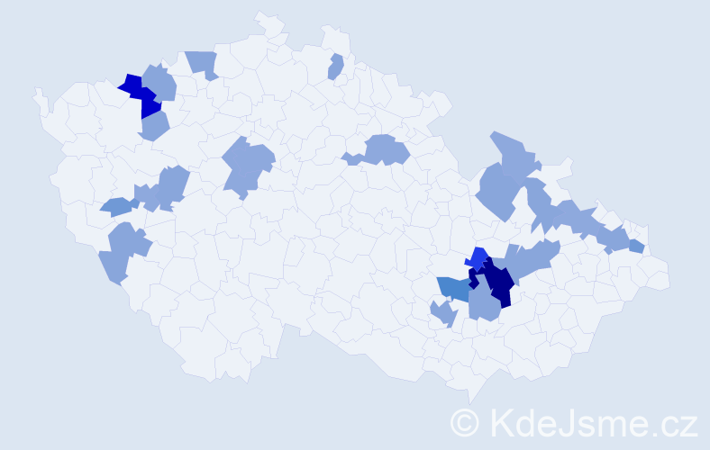 Příjmení: 'Klemsová', počet výskytů 63 v celé ČR