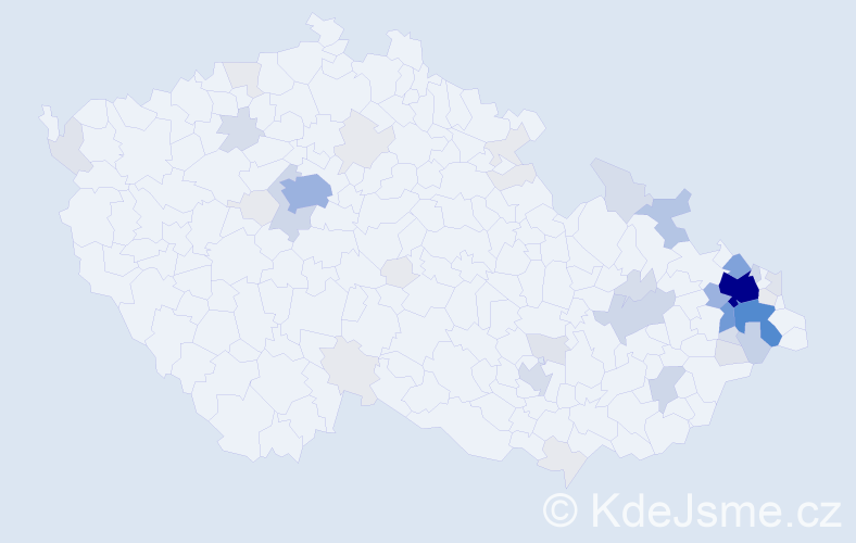 Příjmení: 'Tylečková', počet výskytů 199 v celé ČR