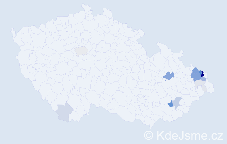 Příjmení: 'Starostka', počet výskytů 66 v celé ČR