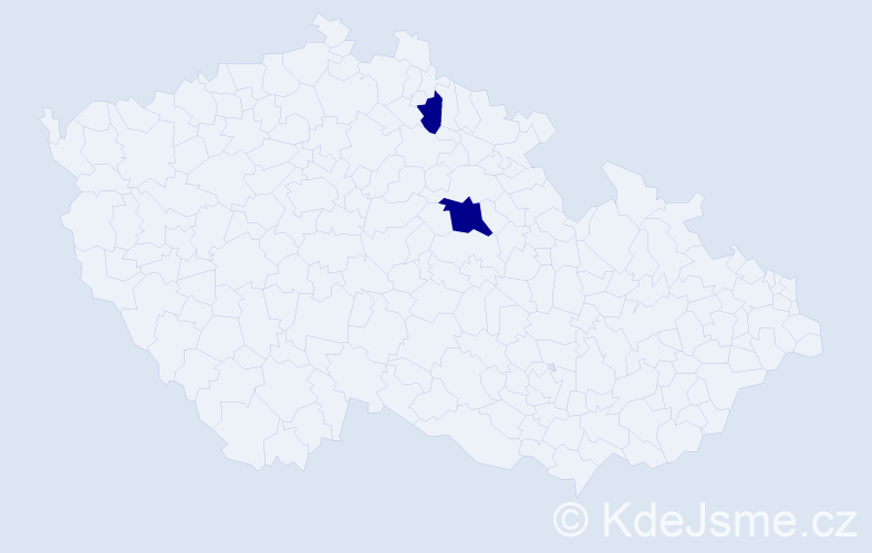 Příjmení: 'Kocvár', počet výskytů 2 v celé ČR