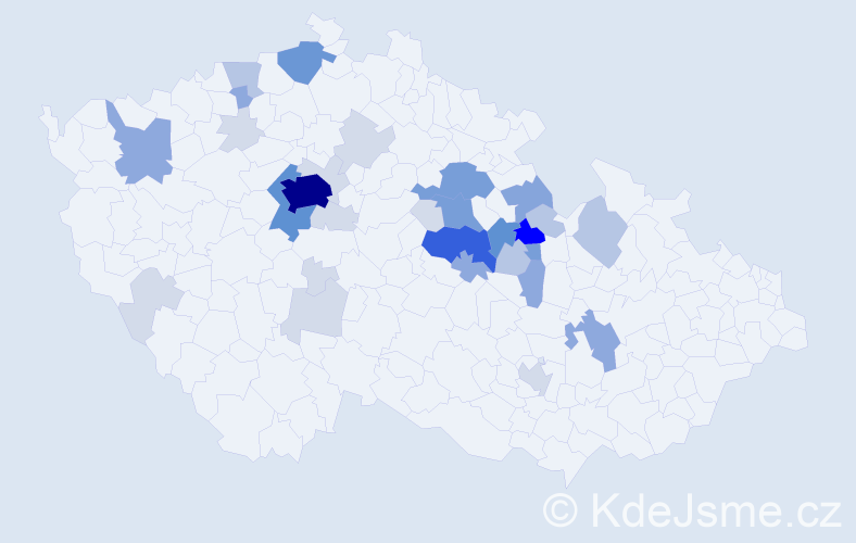 Příjmení: 'Čáslavka', počet výskytů 111 v celé ČR