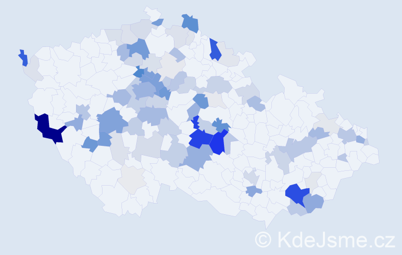 Příjmení: 'Halíková', počet výskytů 321 v celé ČR