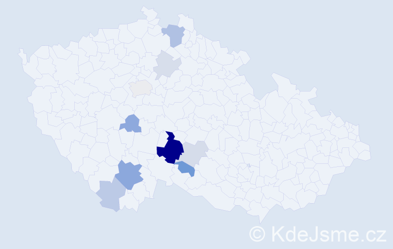 Příjmení: 'Trkolová', počet výskytů 25 v celé ČR