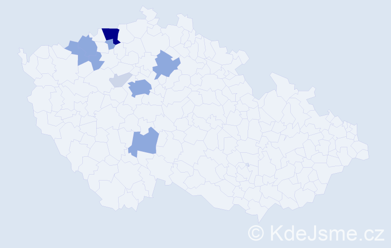 Příjmení: 'Vršatová', počet výskytů 30 v celé ČR