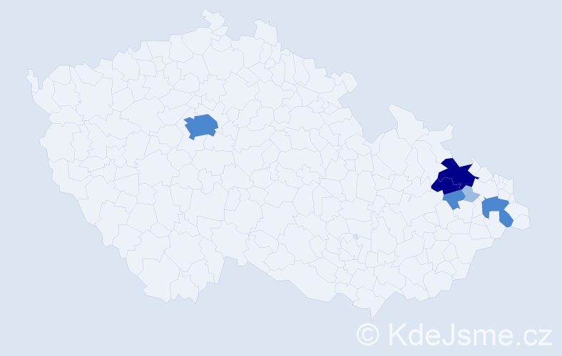Příjmení: 'Pleban', počet výskytů 15 v celé ČR