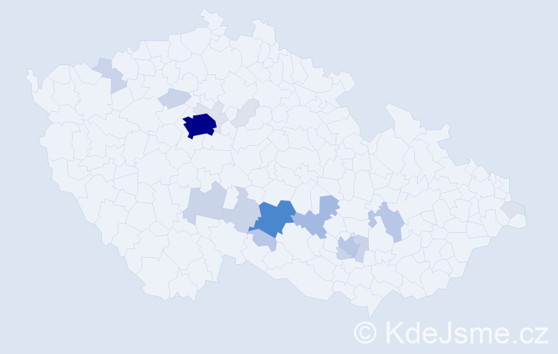Příjmení: 'Fexa', počet výskytů 69 v celé ČR