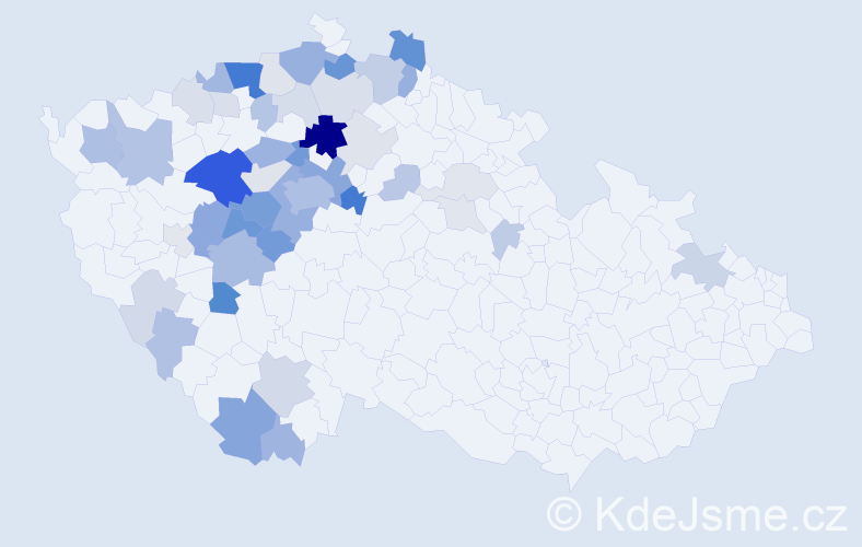 Příjmení: 'Vajner', počet výskytů 148 v celé ČR