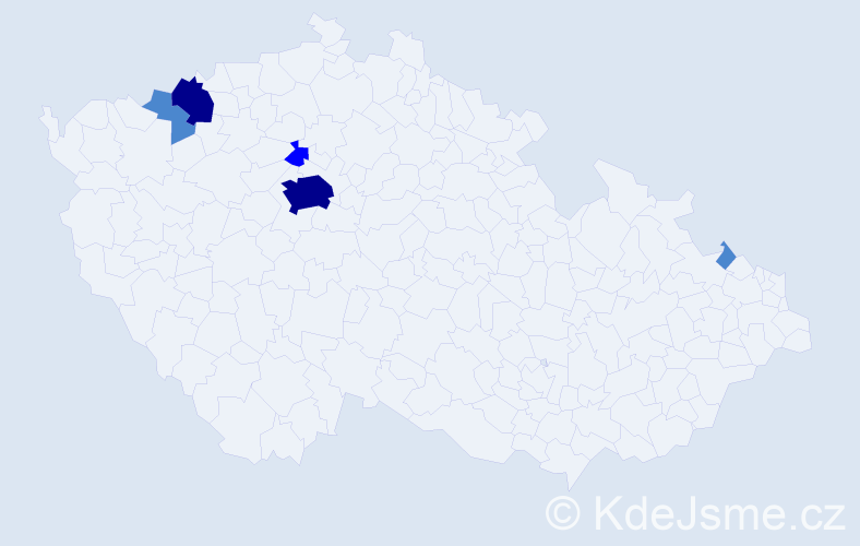 Příjmení: 'Möbius', počet výskytů 10 v celé ČR