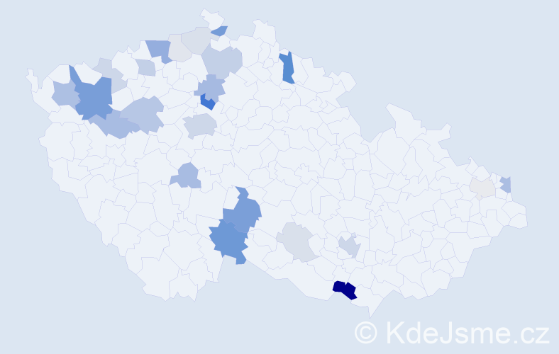 Příjmení: 'Košler', počet výskytů 78 v celé ČR