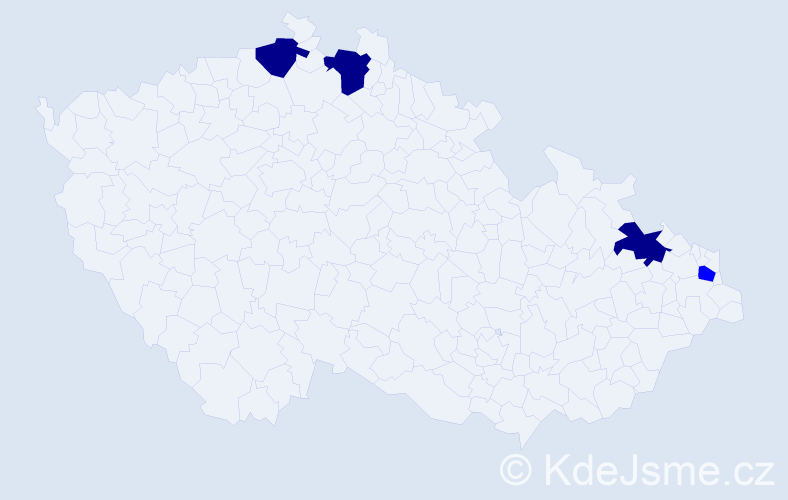 Příjmení: 'Szrajberová', počet výskytů 7 v celé ČR