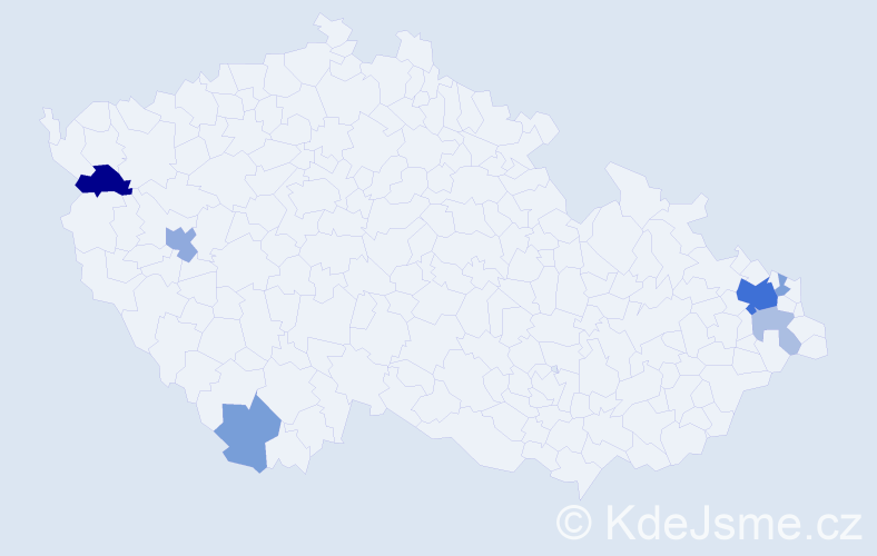 Příjmení: 'Páterek', počet výskytů 16 v celé ČR