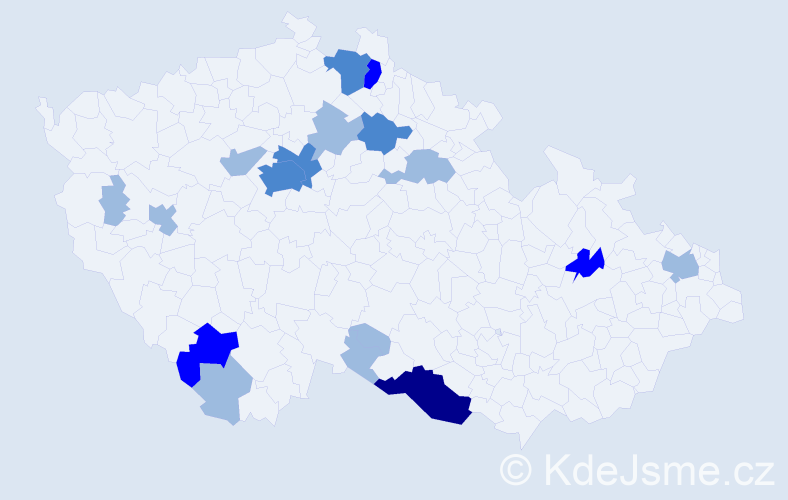 Příjmení: 'Drobňák', počet výskytů 30 v celé ČR