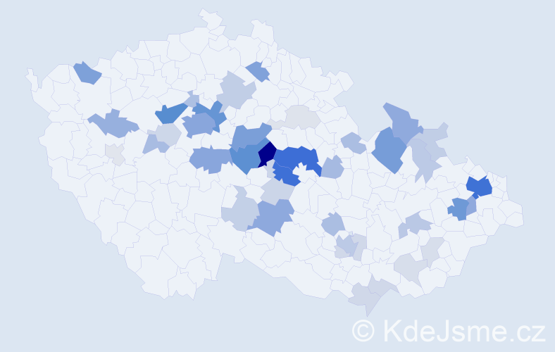 Příjmení: 'Kozar', počet výskytů 161 v celé ČR