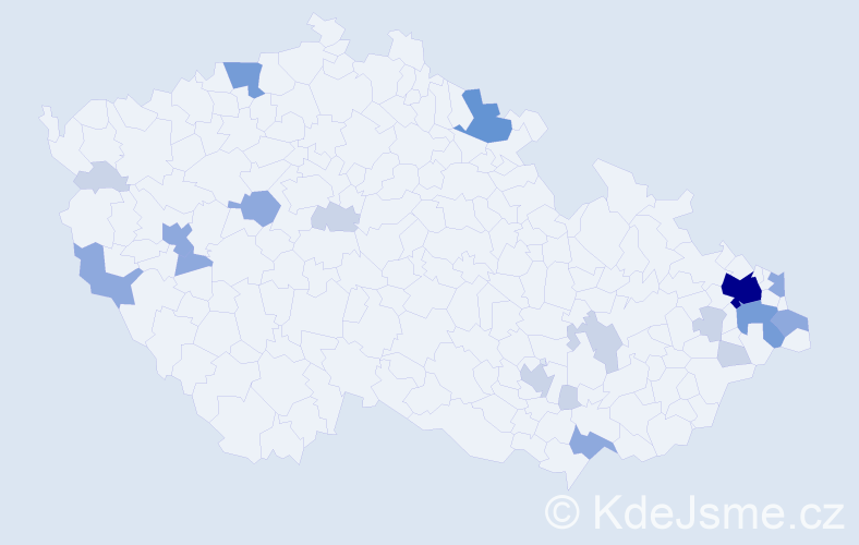 Příjmení: 'Kopera', počet výskytů 47 v celé ČR