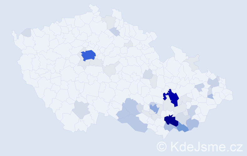 Příjmení: 'Daněček', počet výskytů 180 v celé ČR