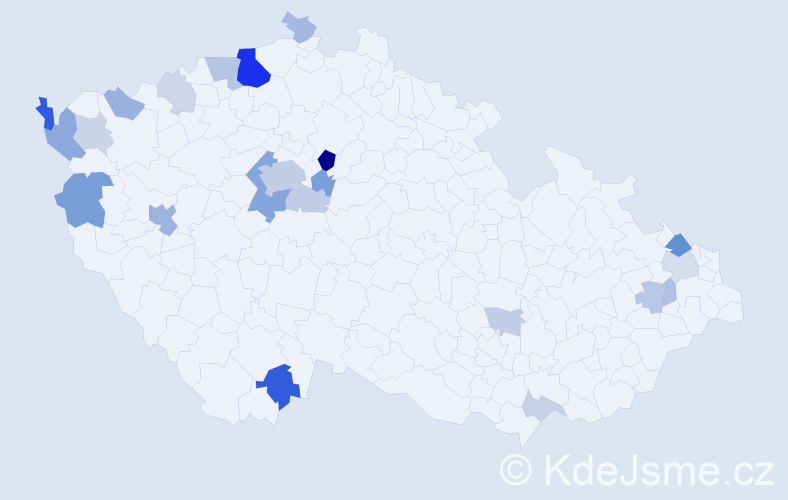 Příjmení: 'Bernhardt', počet výskytů 61 v celé ČR