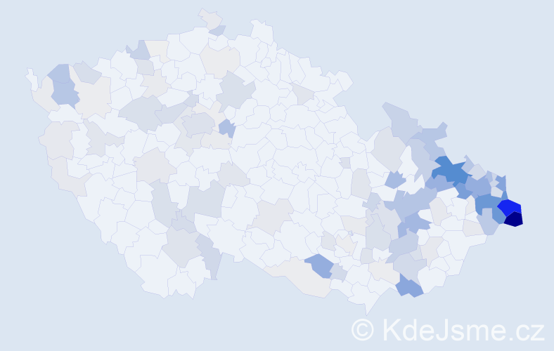 Příjmení: 'Mazur', počet výskytů 492 v celé ČR