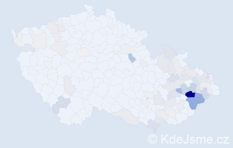 Příjmení: 'Konvičná', počet výskytů 319 v celé ČR