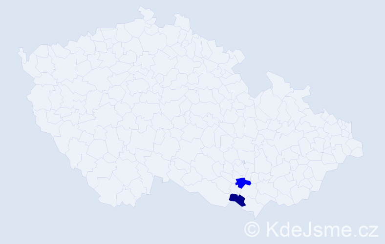 Příjmení: 'Děnešová', počet výskytů 7 v celé ČR