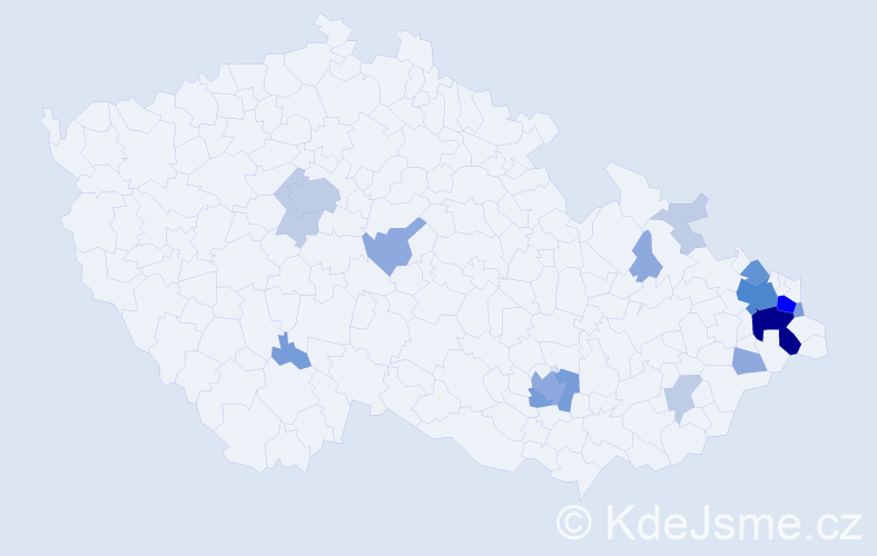 Příjmení: 'Kielarová', počet výskytů 48 v celé ČR