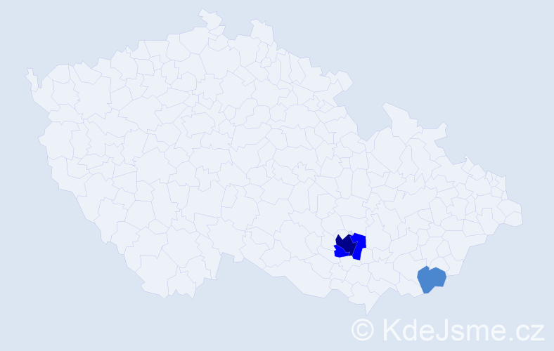 Příjmení: 'Knobl', počet výskytů 6 v celé ČR