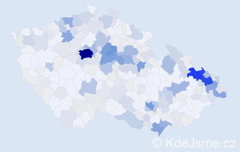 Příjmení: 'Kurková', počet výskytů 1155 v celé ČR
