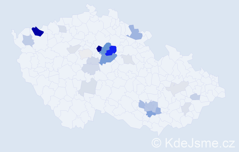 Příjmení: 'Latta', počet výskytů 60 v celé ČR