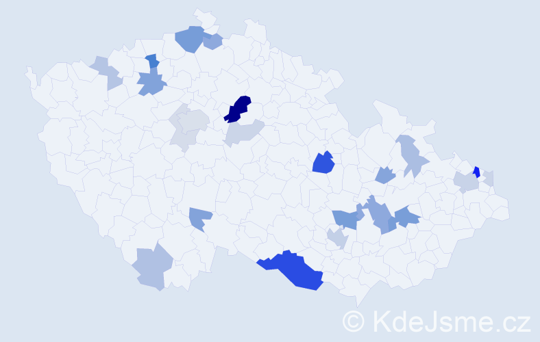 Příjmení: 'Bihári', počet výskytů 63 v celé ČR
