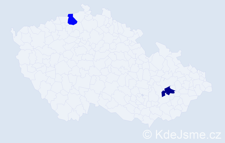 Příjmení: 'Tadlánek', počet výskytů 2 v celé ČR