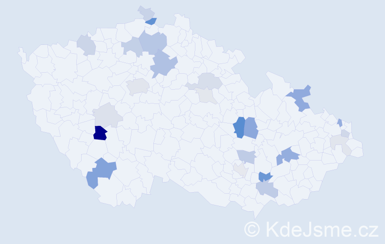 Příjmení: 'Čelko', počet výskytů 63 v celé ČR