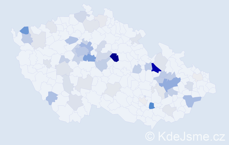 Příjmení: 'Zitta', počet výskytů 129 v celé ČR