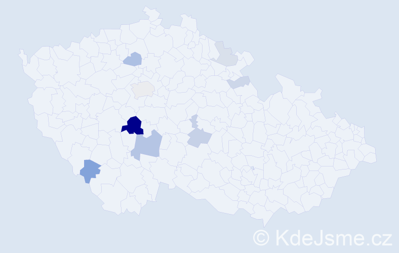 Příjmení: 'Hrazánková', počet výskytů 38 v celé ČR