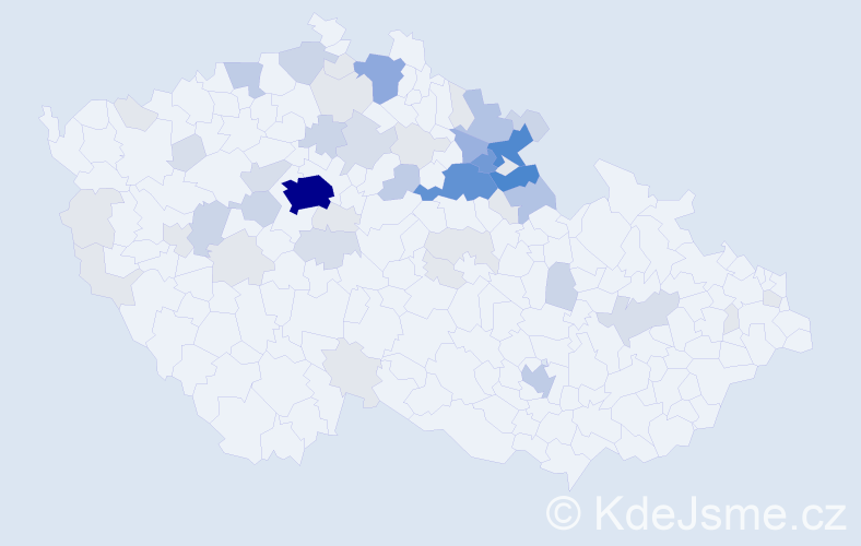 Příjmení: 'Rejchrtová', počet výskytů 190 v celé ČR