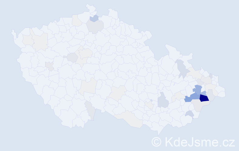Příjmení: 'Vičan', počet výskytů 138 v celé ČR
