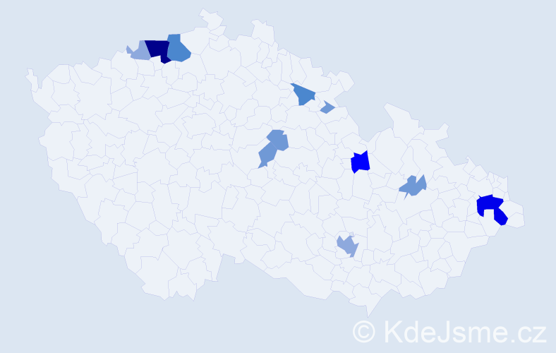 Příjmení: 'Kleinwächter', počet výskytů 31 v celé ČR